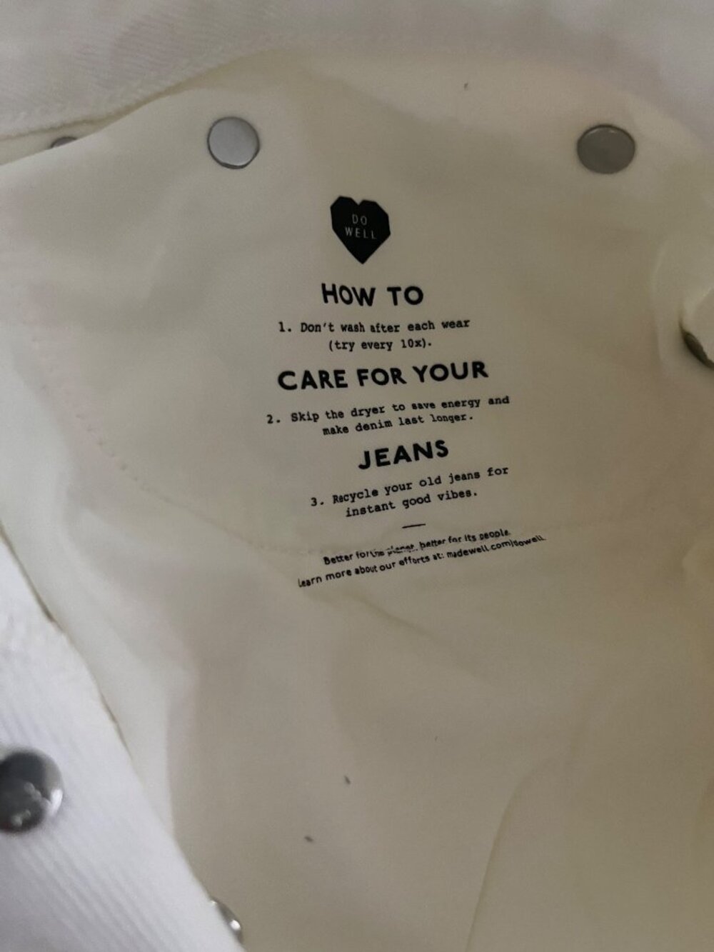 Madewell Low-Slung Baggy Crop Jeans Womens Size 28 White 100% Cotton Fair Trade - Picture 10 of 11